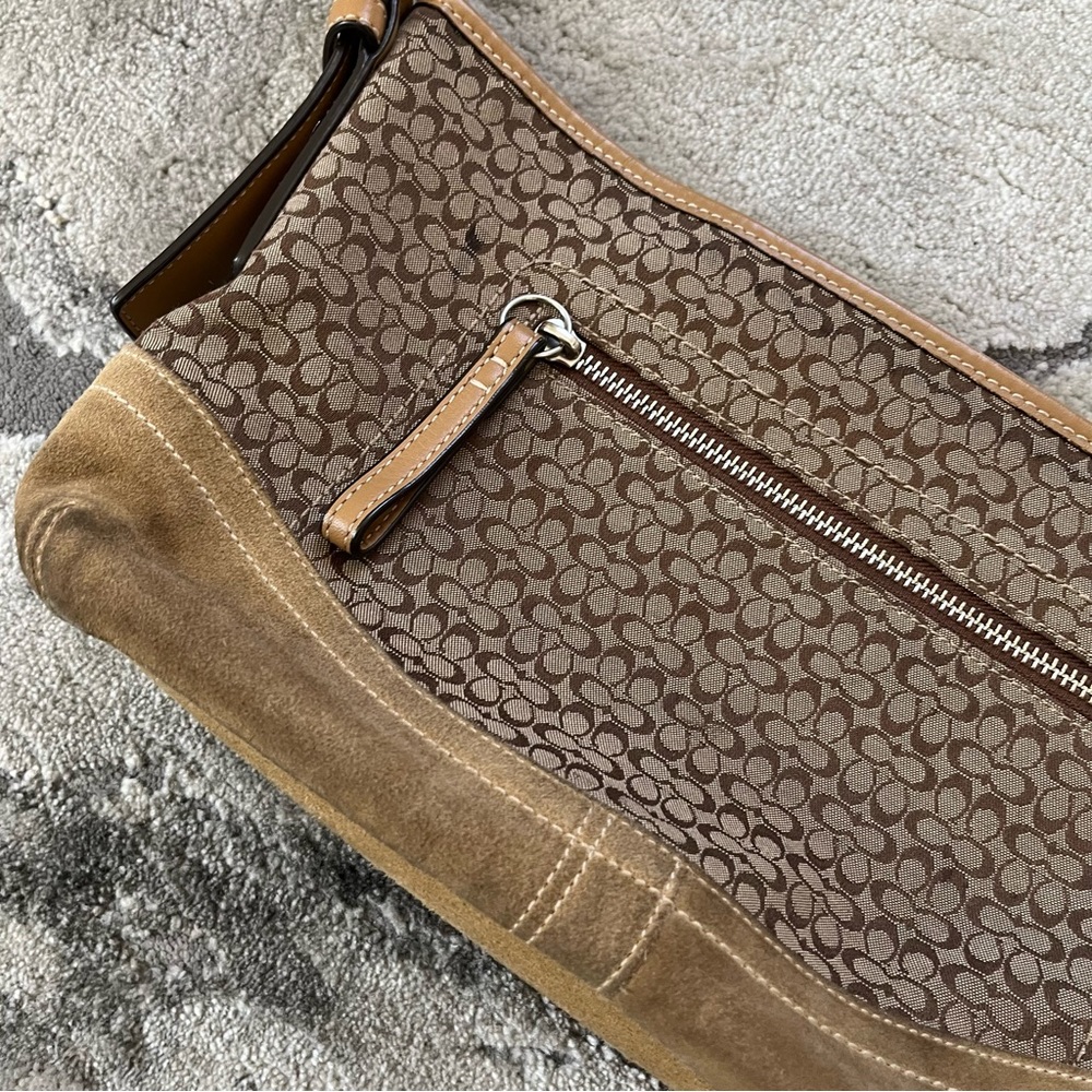 Vintage Coach Y2k Brown Monogram Rectangular Cros… - image 4